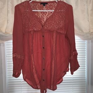 Coral Blouse, LG from American Eagle